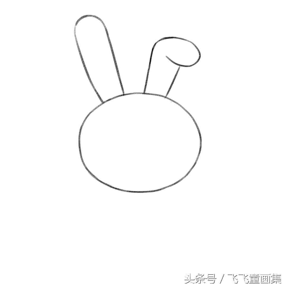兔子简笔画(手绘卡通可爱的小白兔)