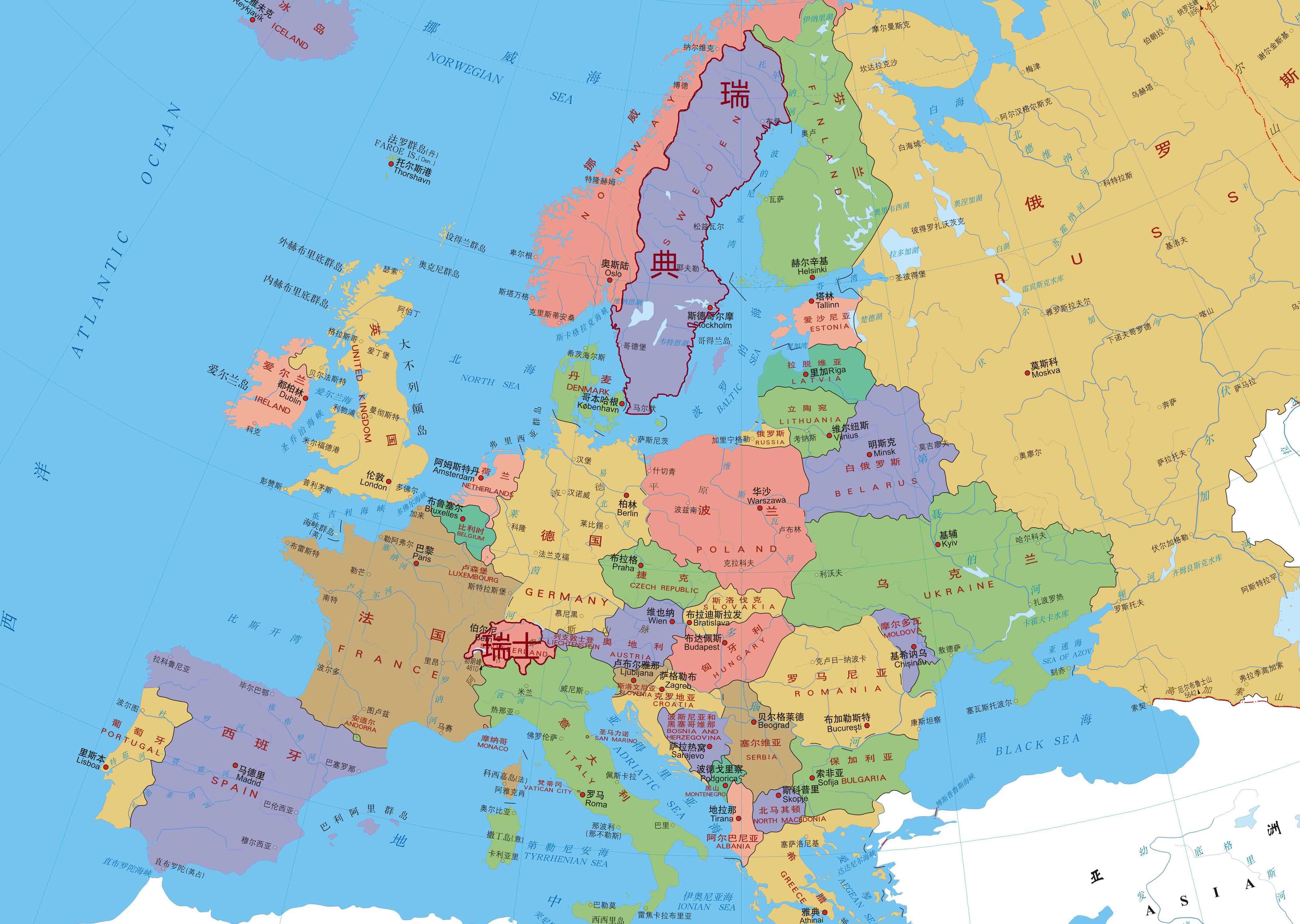 首先,从地理位置来看,瑞典和瑞士虽然都属于欧洲,地处欧洲西部,不过
