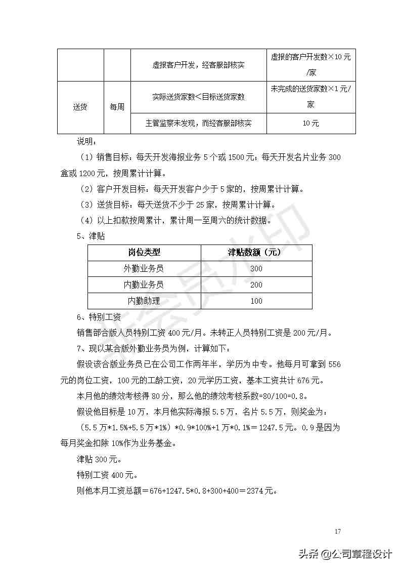 公司薪酬制度-非常全面（内含各权重参数及表格）