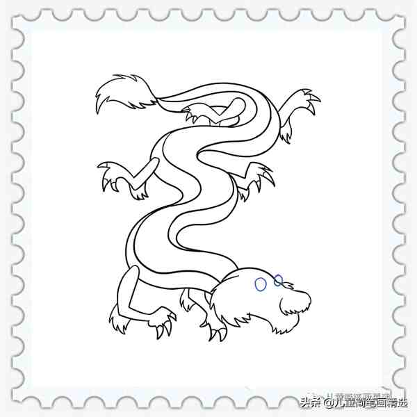 儿童简笔画精选-中国龙(Chinese Dragon)的画法