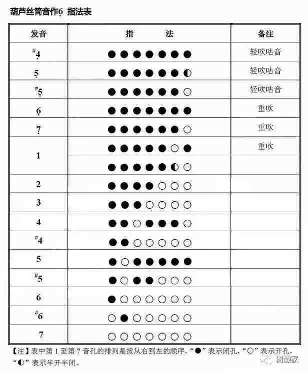 葫芦丝演奏符号及指法表大全