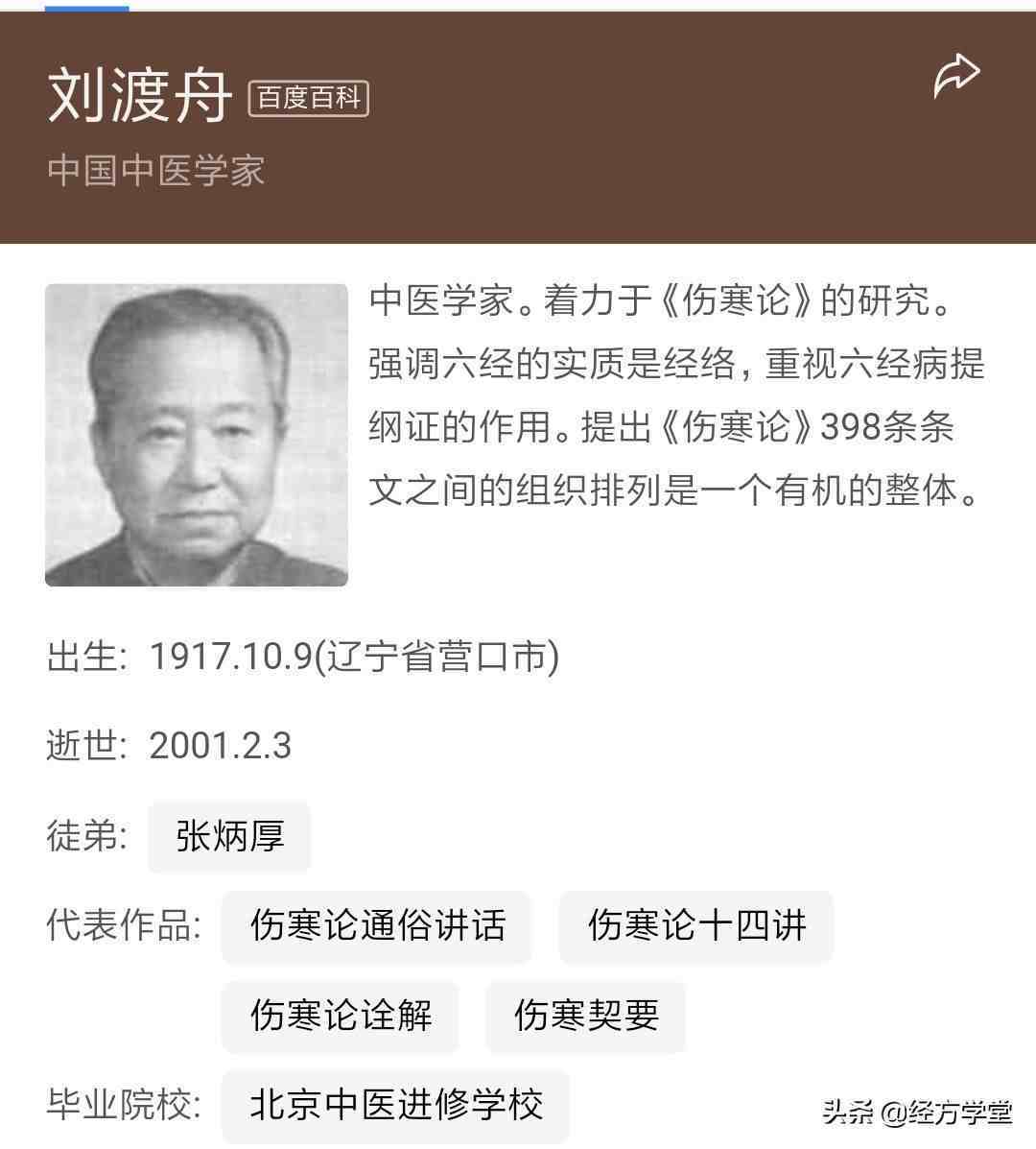 刘渡舟伤寒论讲稿|伤寒论