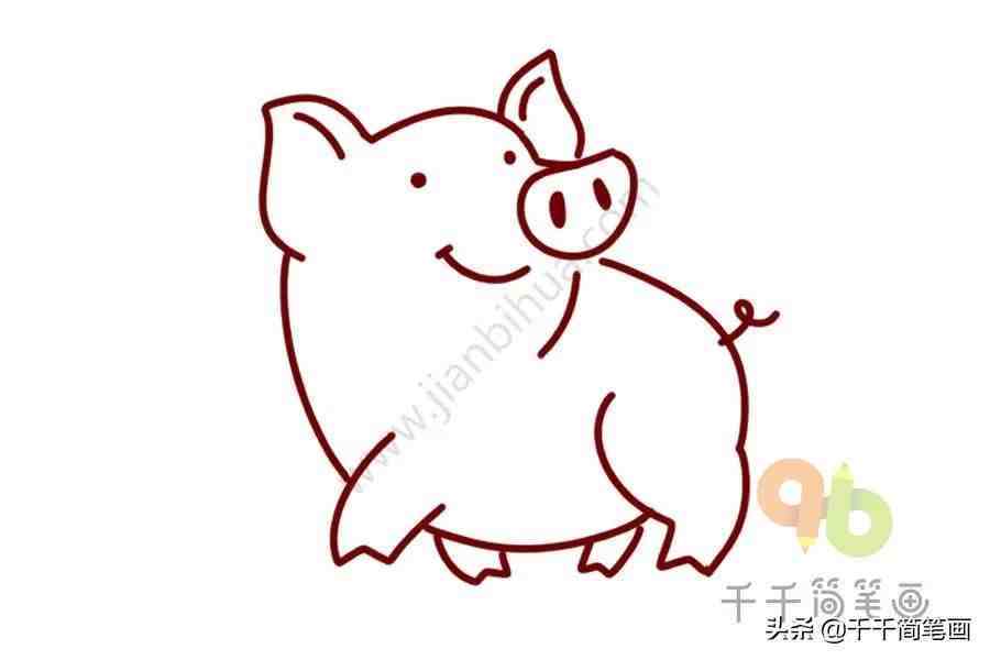 几笔画出一只小猪，为孩子收藏！