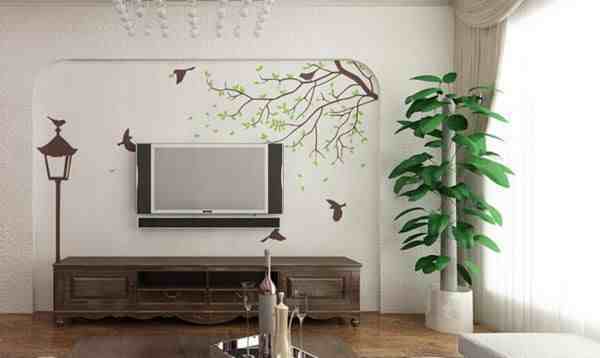 客厅电视背景墙图片|客厅背景墙效果图新中式