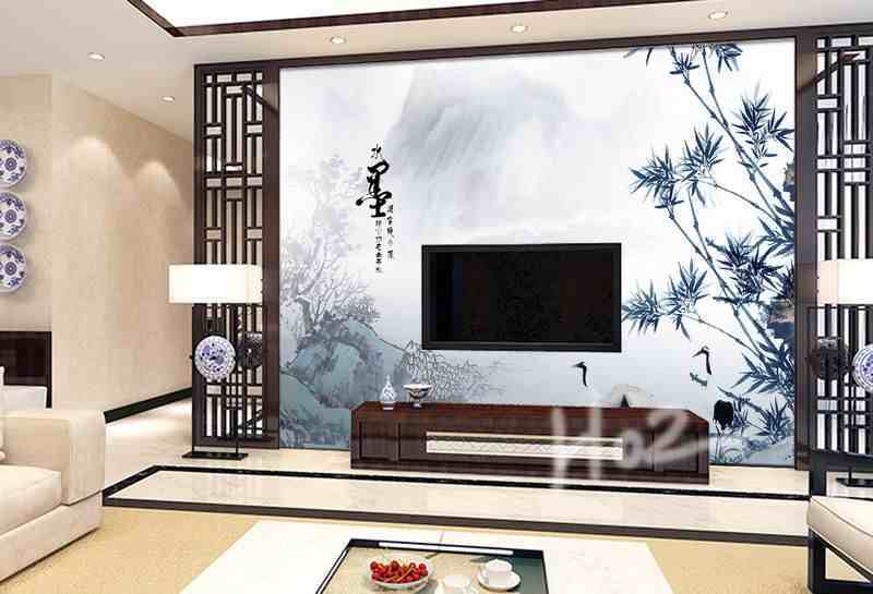 客厅电视背景墙图片|客厅背景墙效果图新中式