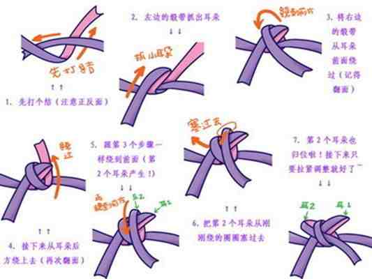 腰带蝴蝶结系法图解|蝴蝶结的系法