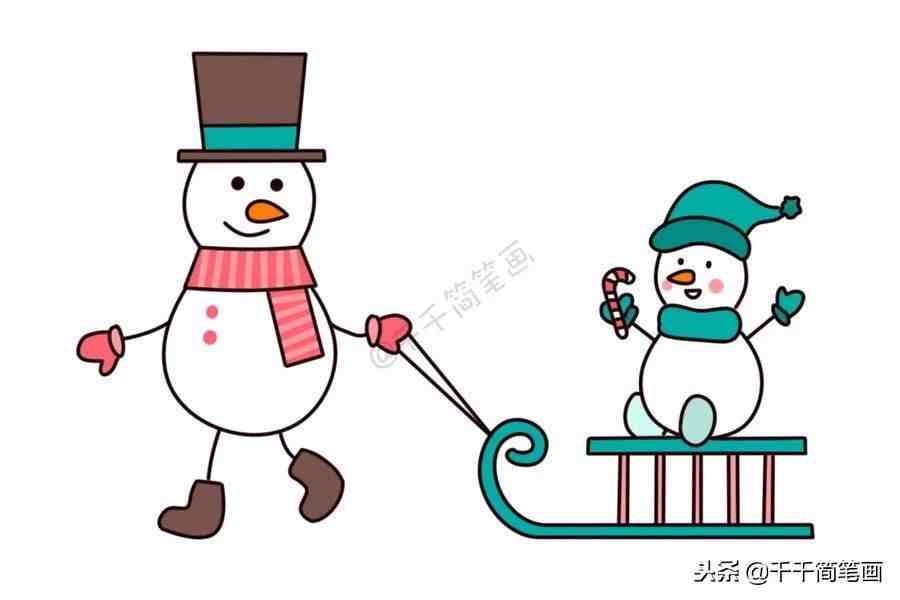 雪人简笔画|超萌的20种圣诞雪人简笔画！