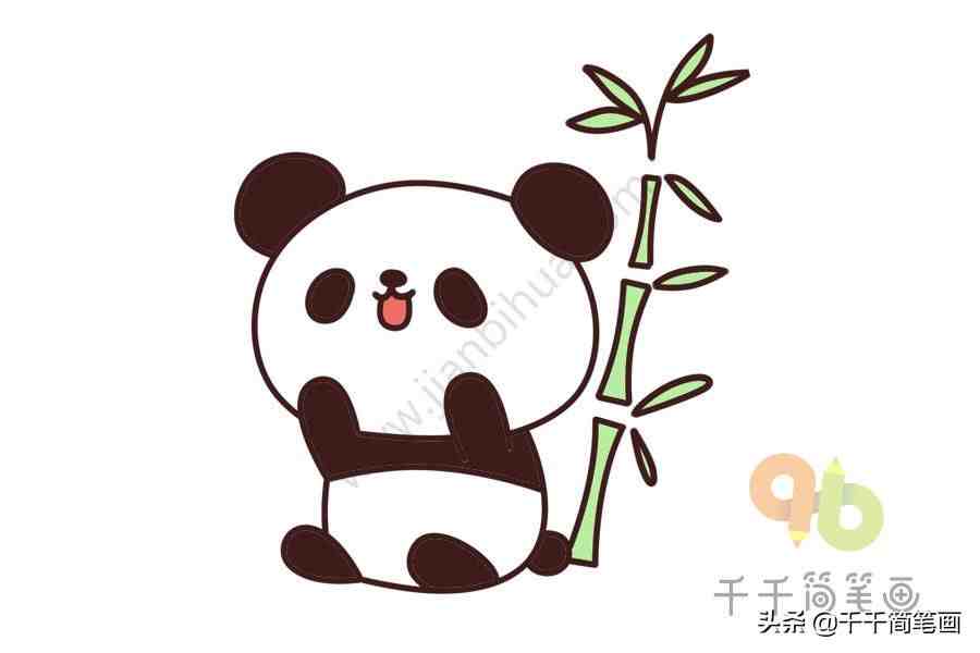 趣味简笔画：国宝大熊猫简笔画，一分钟就学会