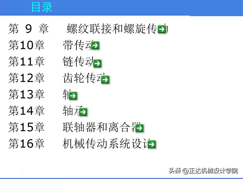 这是我见过最全面的《机械设计基础教材课件》PPT，分享给大家