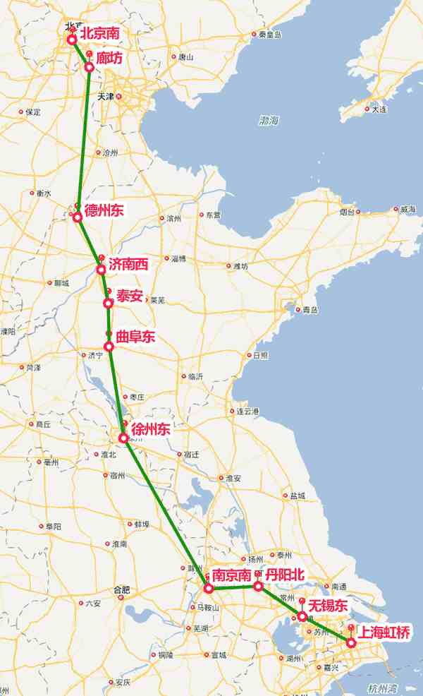 未来的京沪高铁二线都经过哪里？一张图告诉你
