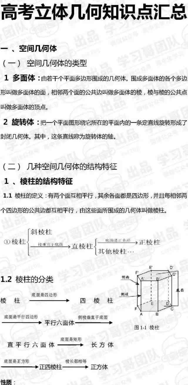 立体几何知识点|高三数学立体几何知识点总结