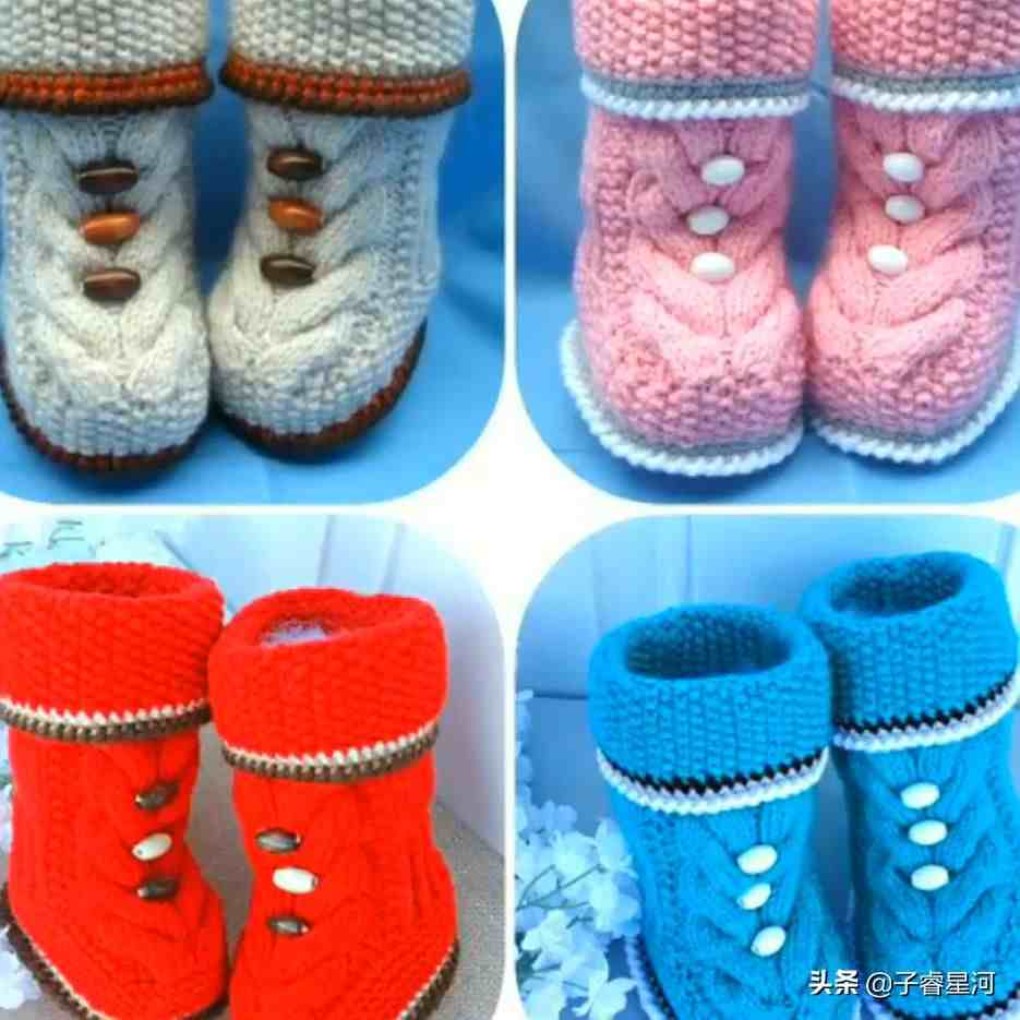 婴幼儿宝宝毛线鞋大集合，款款温暖又可爱，会编织的姐妹不要错过