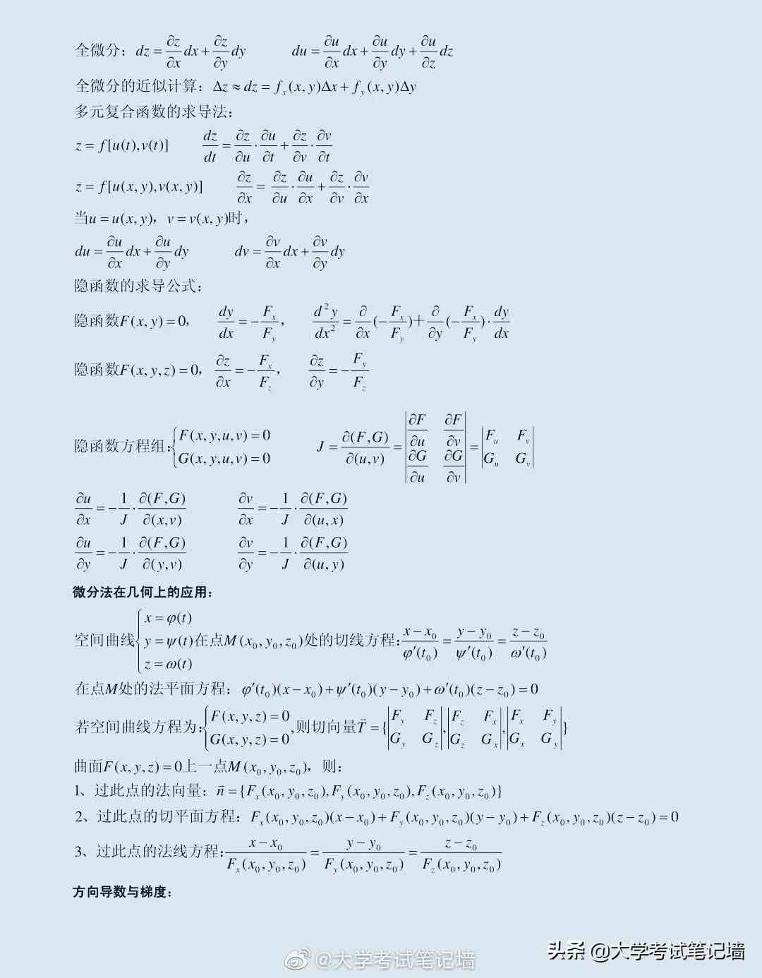 微积分公式表|高中数学常用超纲公式