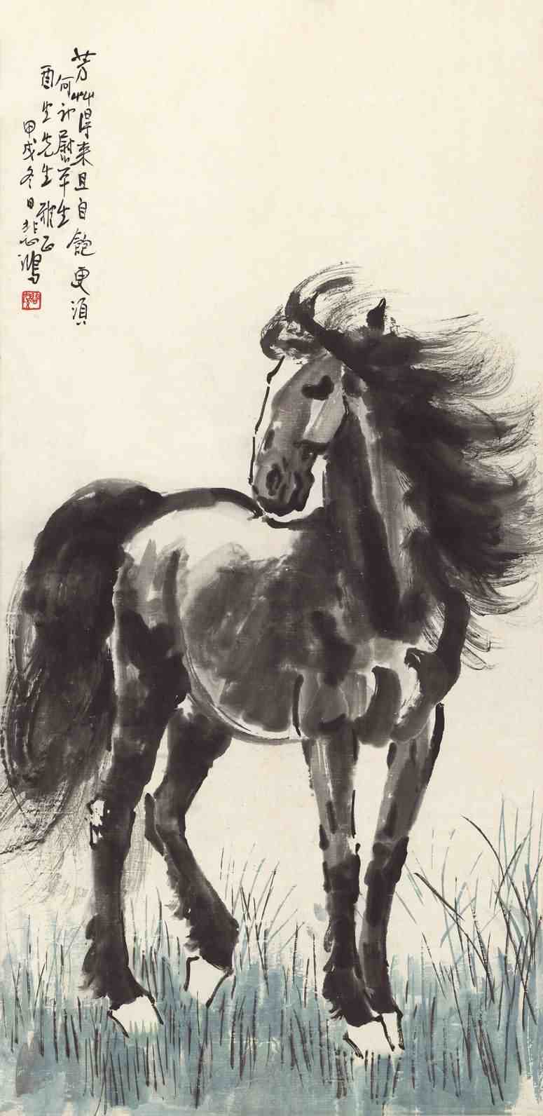 中国现代画家徐悲鸿的马画作品欣赏