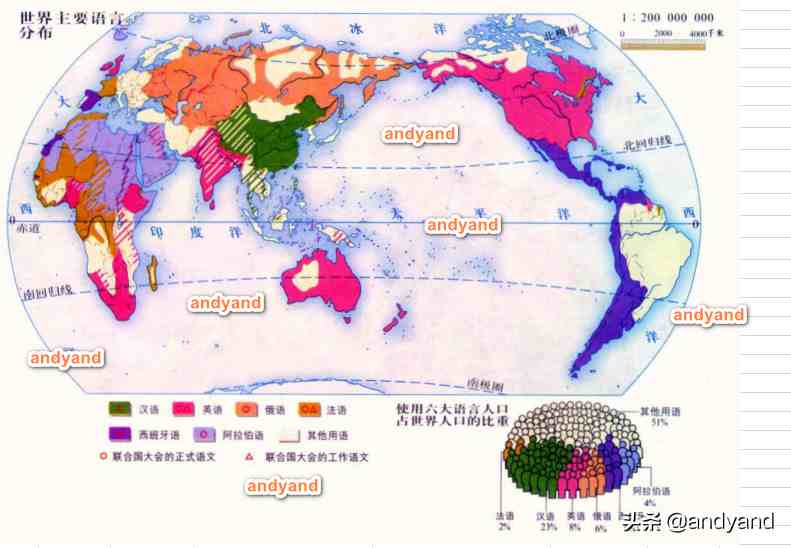 世界语言分布图|世界主要语言分布情况