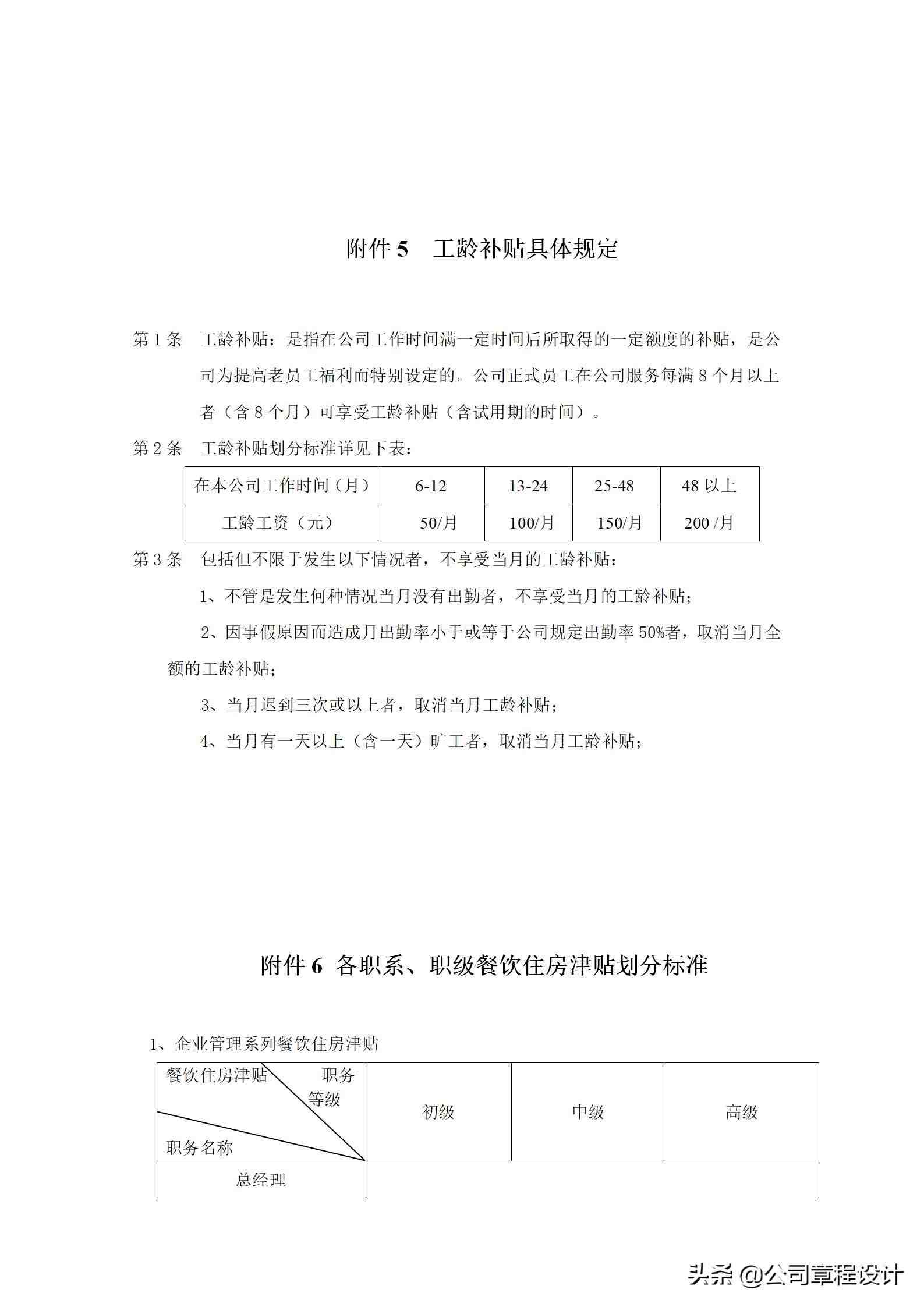 公司薪酬等级划分管理制度