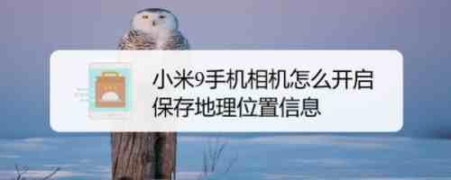 小米手机怎么使用相机定位|小米9手机相机怎么开启保存地理位置信息