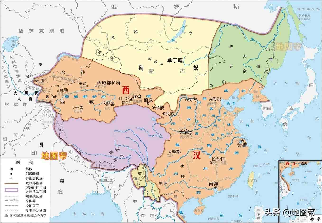 七国地图|汉朝七国之乱，匈奴为何不趁机南下？