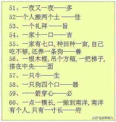 100条有趣的汉字字谜，家长们拿回家考考孩子，在游戏中识字！