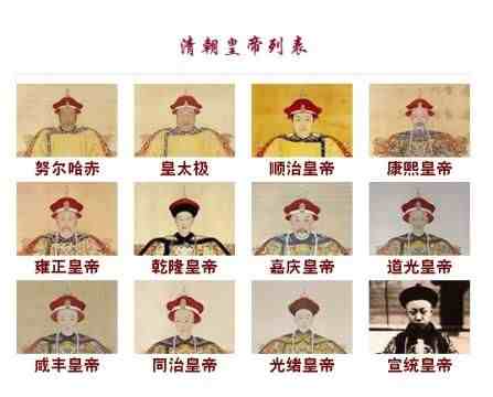 清朝皇帝顺序列表|清朝十二位皇帝列表名单
