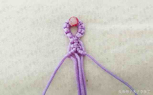 红绳手链编法|小花红绳手链编织图文教程