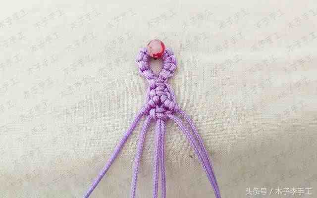 红绳手链编法|小花红绳手链编织图文教程