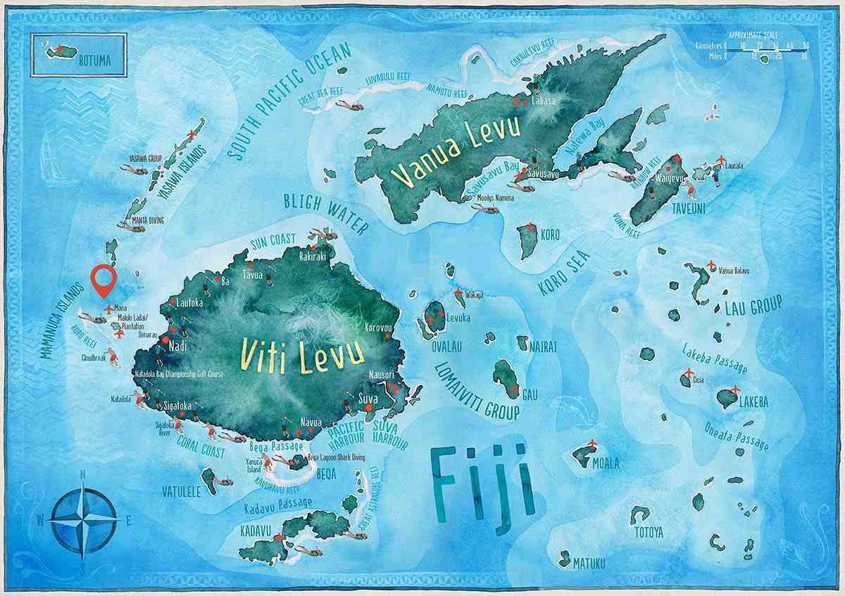 斐济旅游攻略地图，斐济酒店推荐，带你玩转斐济这个幸福的岛国