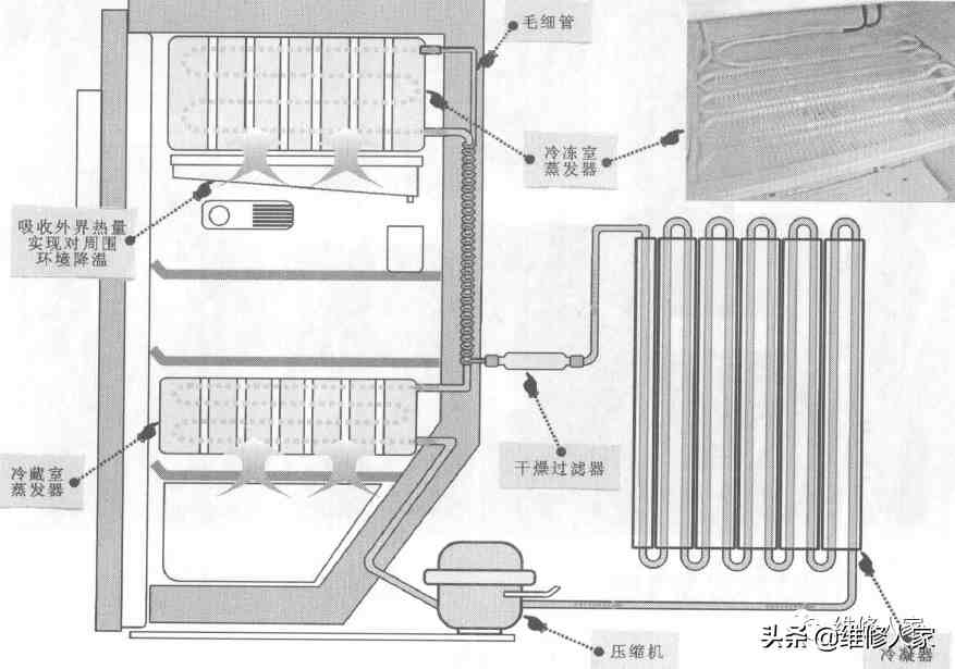 蒸发器原理，原来电冰箱蒸发器的结构及原理妙招