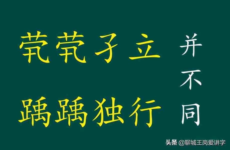 通過上面的講解可以看出【煢煢孑立】和【踽踽獨行】雖然相似,但並不