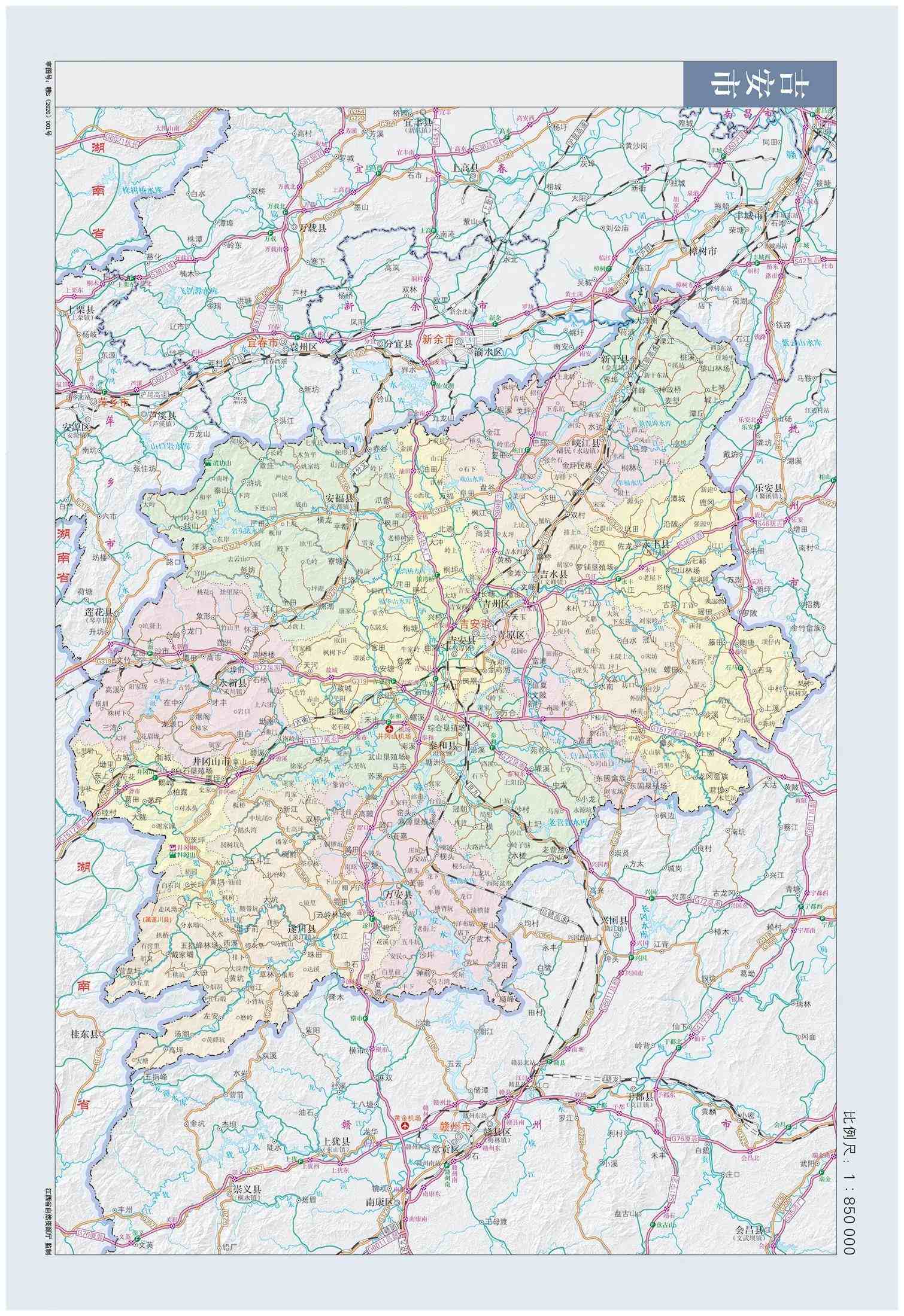 (附江西省及各市最新标准地图)