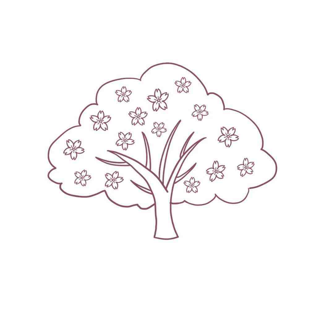 樱花树的画法简单图片