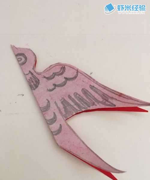 一只古老的剪纸燕子 怎么用红色彩纸裁剪