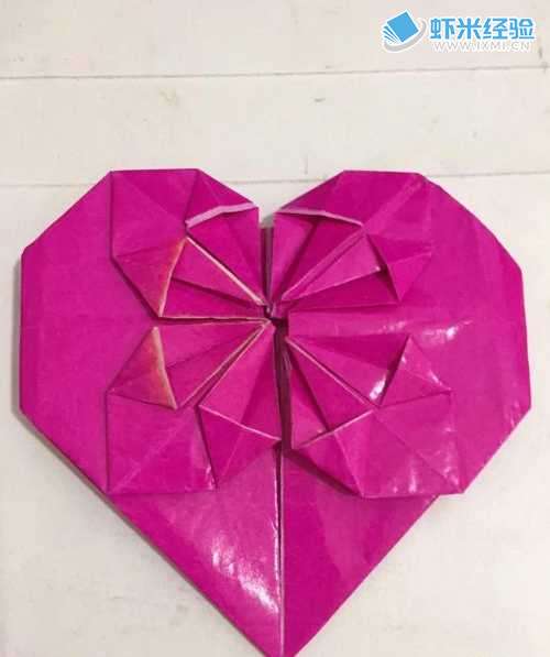 怎么用彩纸折叠一个漂亮的心花怒放