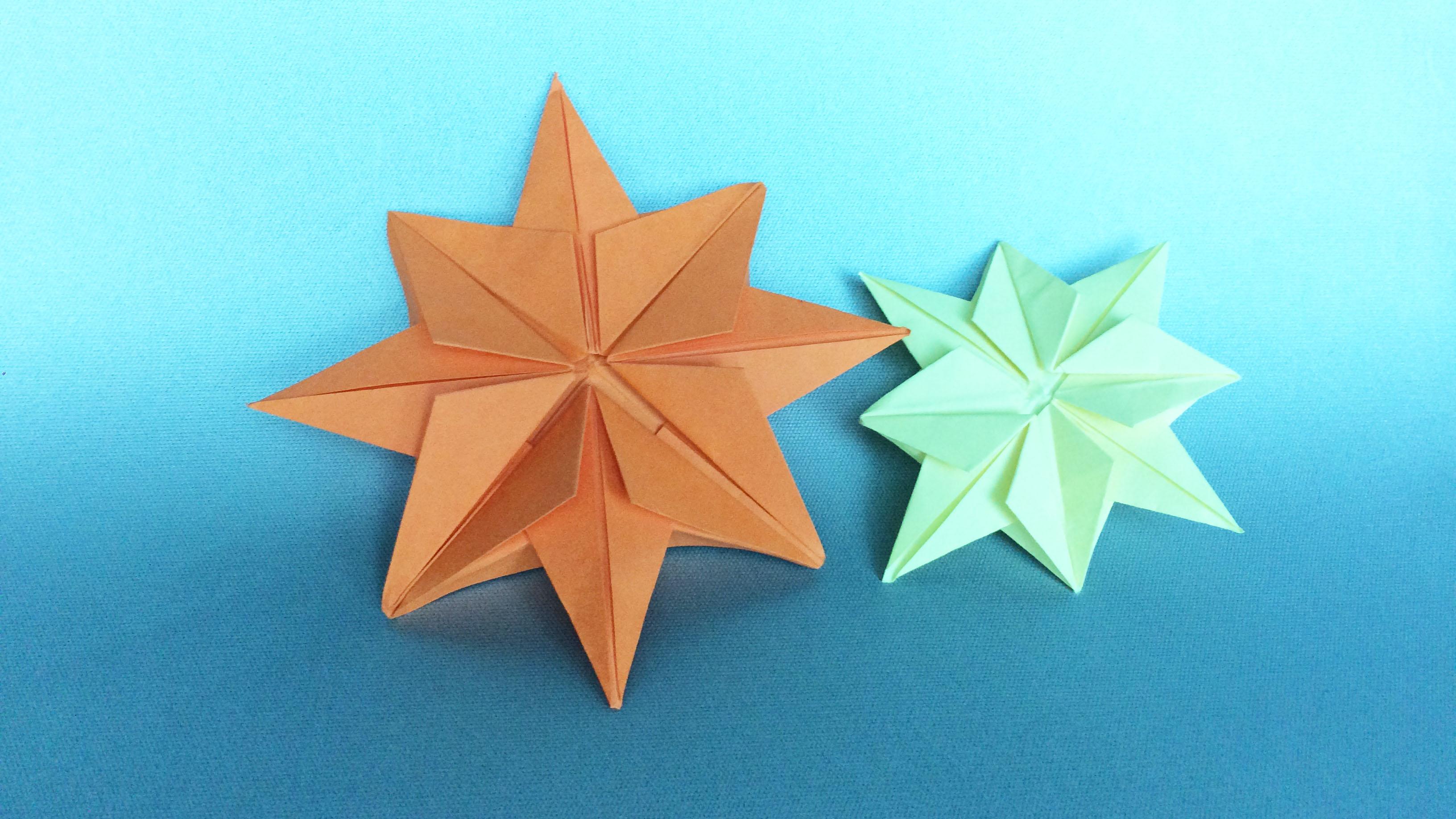 _八角星折纸带步骤图解_八角星折纸视频教程